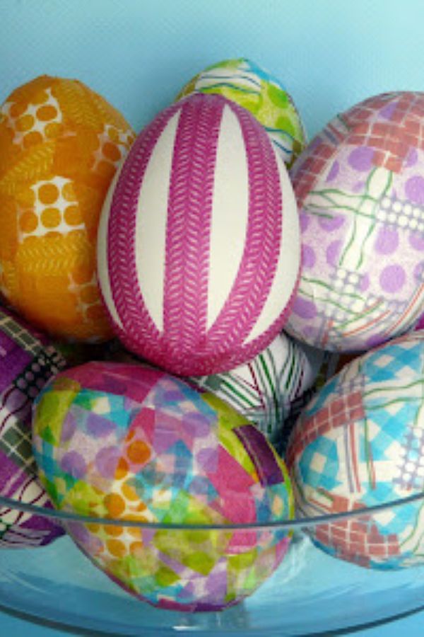 Easter egg decorating ideas: Washi tape Easter Eggs from Bliss Bloom Blog