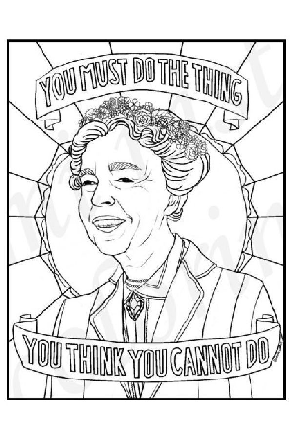 National Women's History Month coloring pages: Eleanor Roosevelt