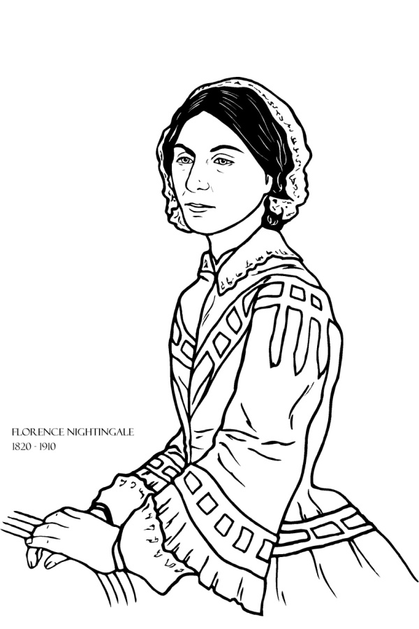 Florence Nightingale coloring page for Women's History Month