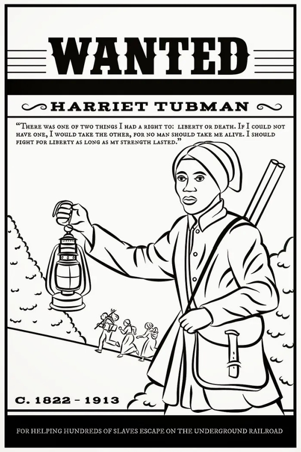National Women's History Month coloring pages: Harriet Tubman | Free download from Amazing Women of History Blog