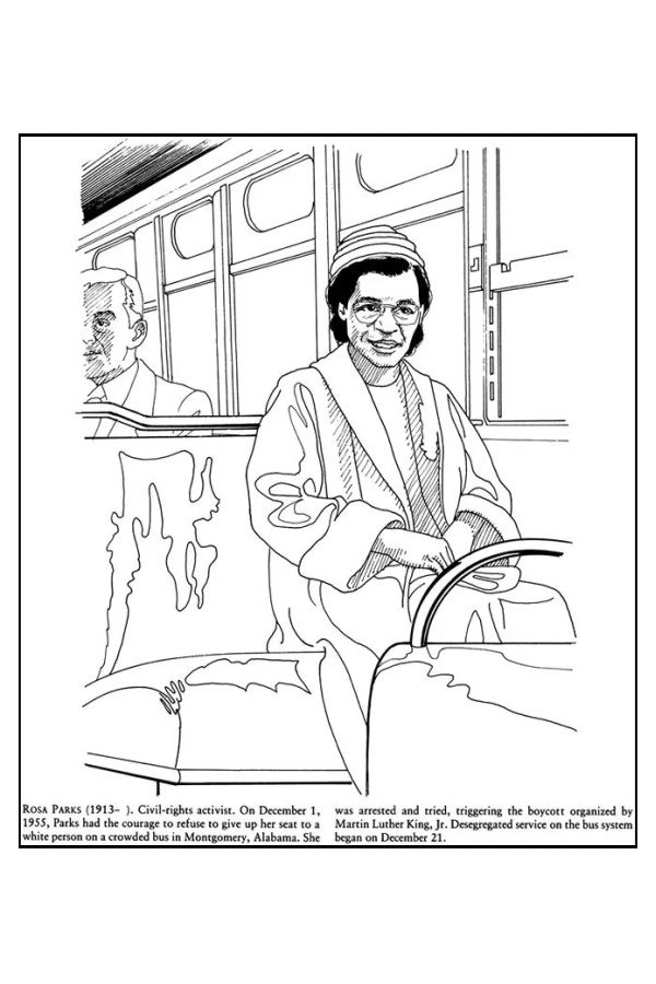 National Women's History Month coloring pages: Rosa Parks