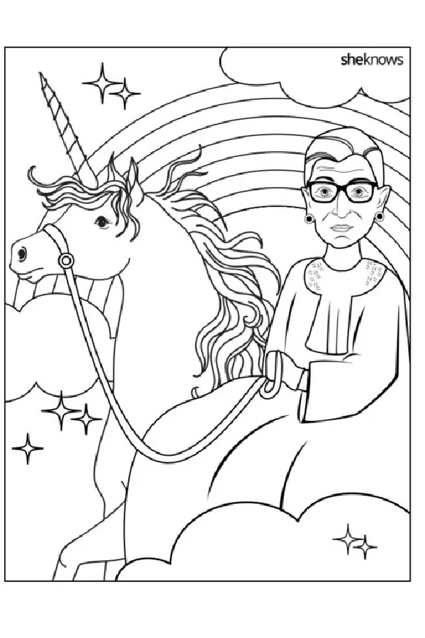 National Women's History Month coloring pages: Ruth Bader Ginsburg