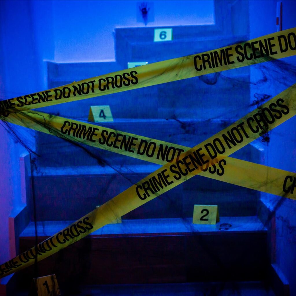 Crime scene tape for an escape room party