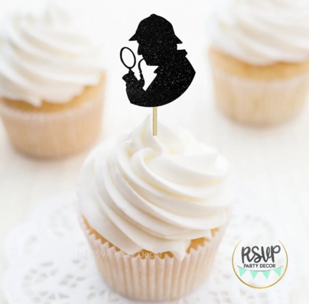 Detective cupcake toppers for an Escape Room party Detective cupcake toppers for an Escape Room party