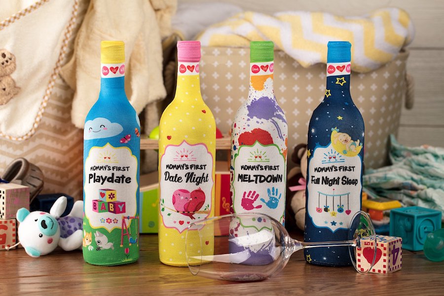 Mommyhood wine bottle labels: Here’s to surviving your first playdate from hell.