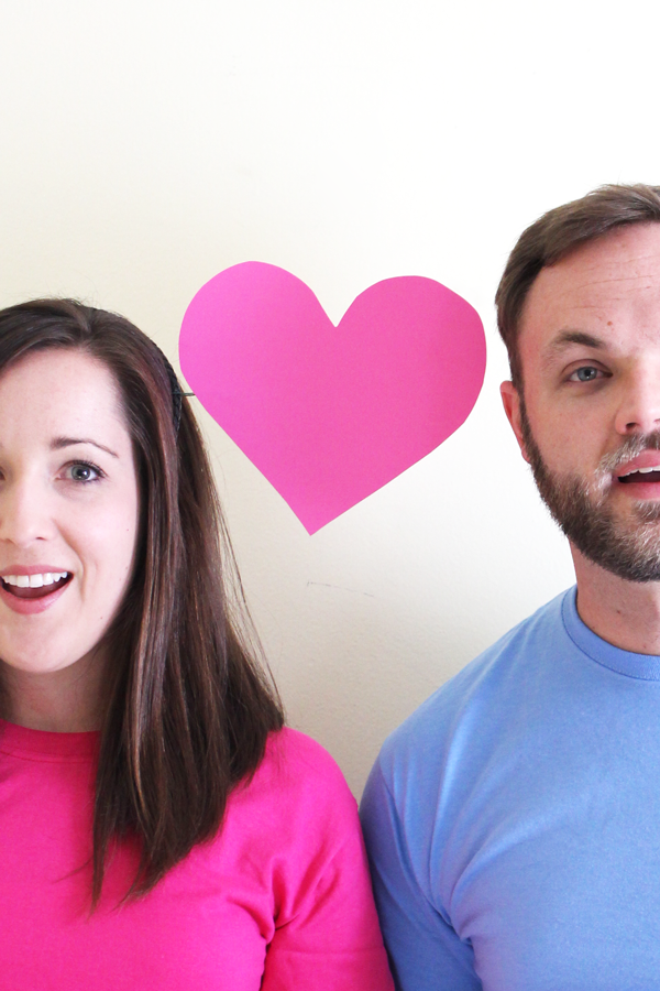 DIY Emoji Photo Booth Props ideas: how to make a Boy Girl Heart Headband via The Flair Exchange