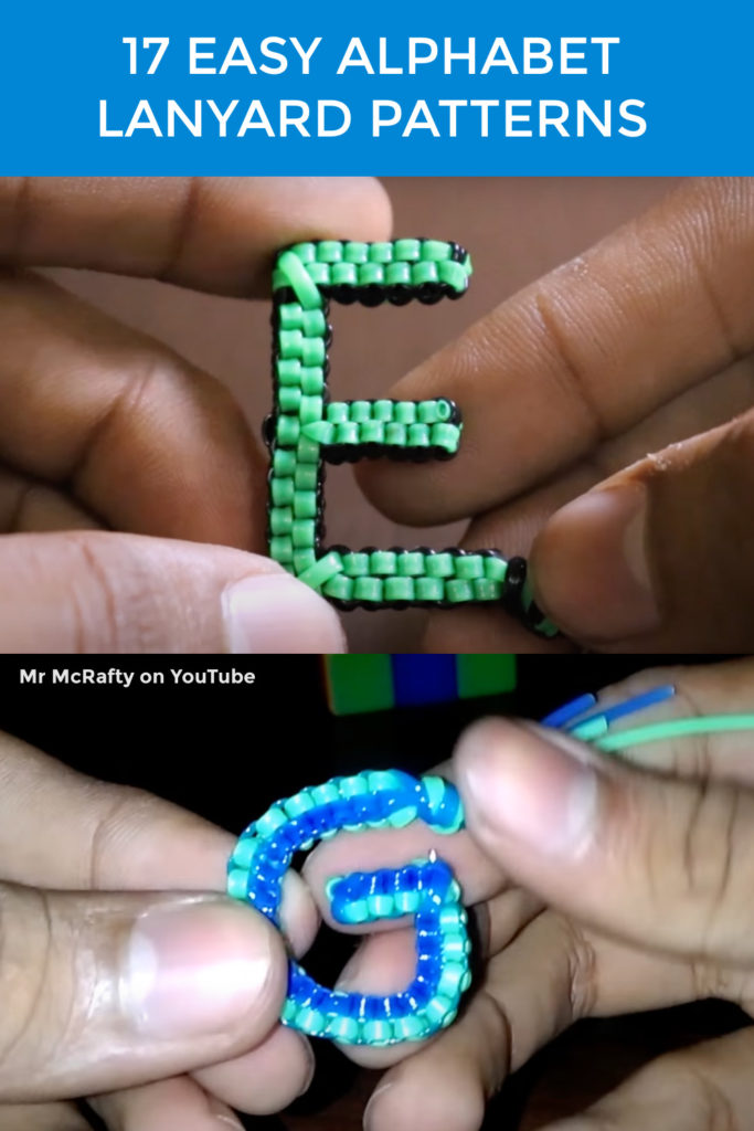 Cool alphabet lanyard patterns: 17 letters with tutorials by Mr McRafty on YouTube
