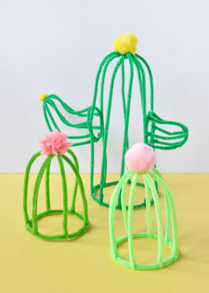 Cactus crafts for kids: DIY Pipe Cleaner Cacti from Handmade Charlotte