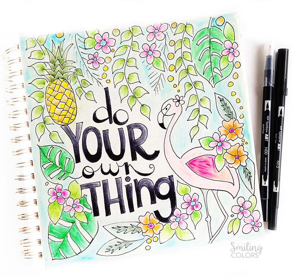 Summer coloring pages for teens: Do Your Own Thing Free Printable | Smiling Colors