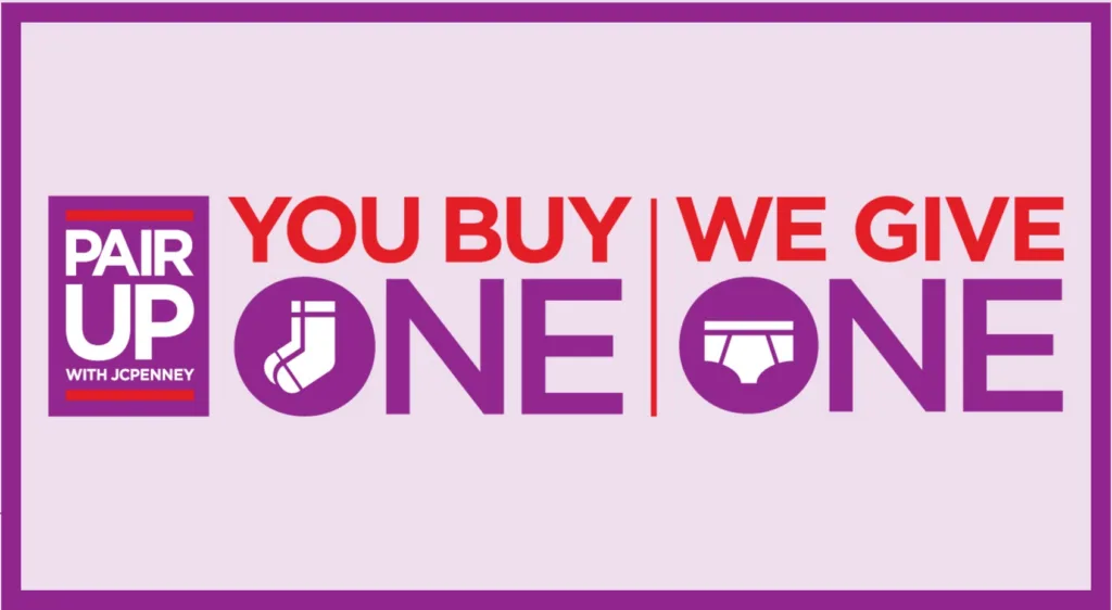 The JCPenney Pair Up Program is donating up to 750,000 pairs of socks and underwear to kids in need, one for each pack purchased | sponsor