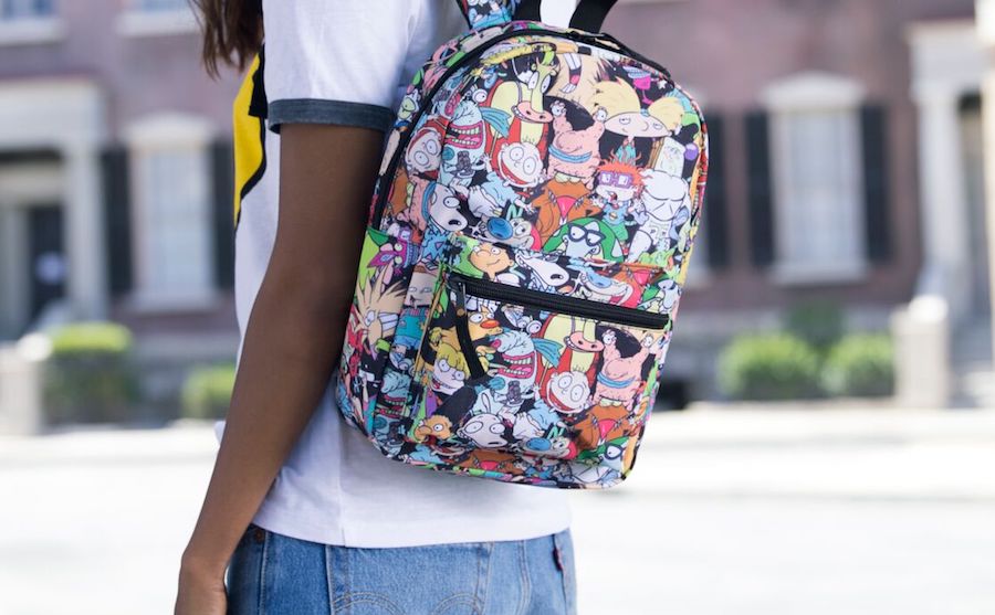 Nickelodeon Nicktoons backpack featuring Rugrats, Ren & Stimpy, Hey Arnold and more at mompicksprod.wpengine.com