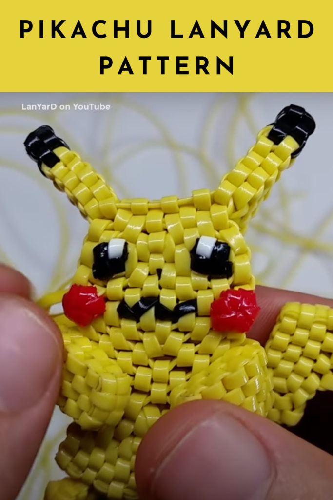 Pikachu lanyard pattern: Cool tutorial by LanYarD on YouTube
