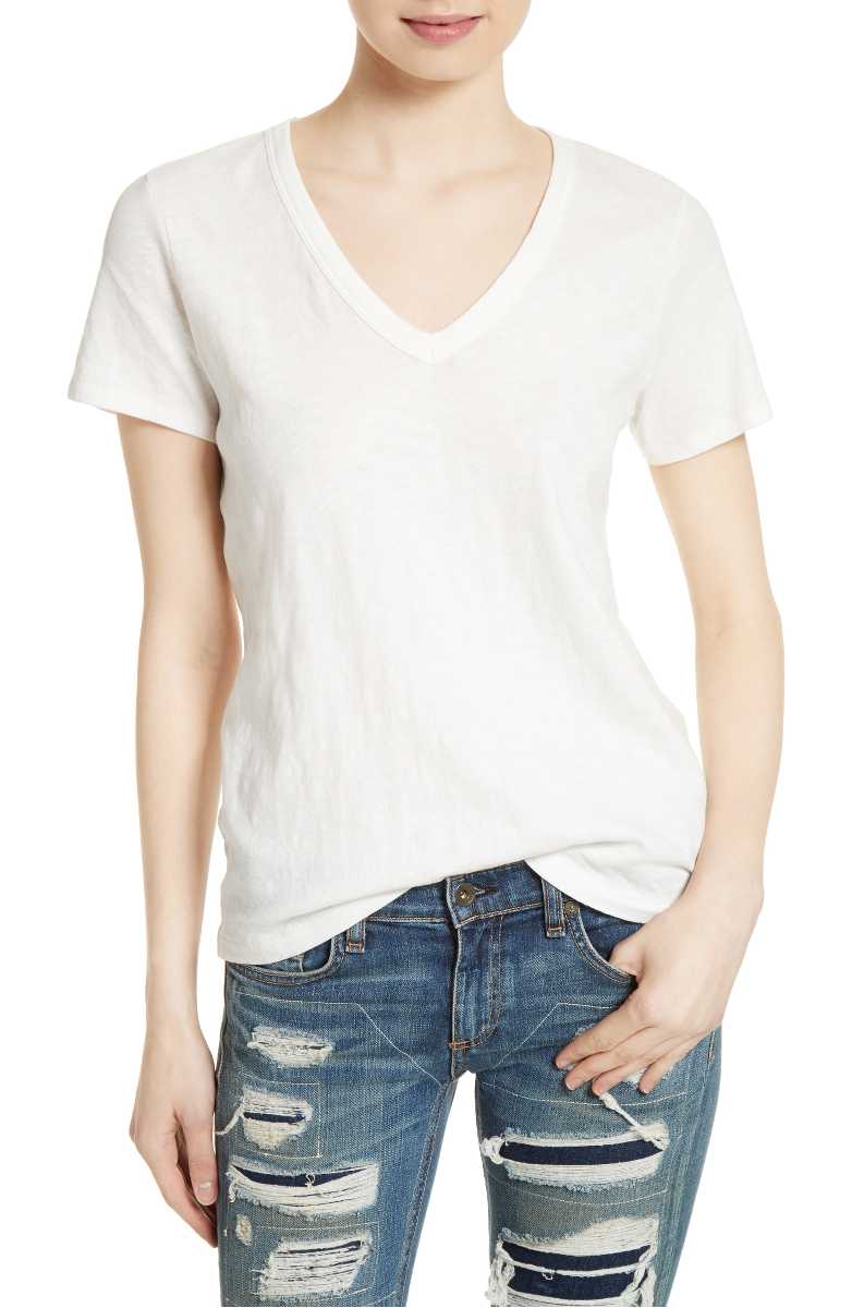Best white t-shirts for women: Rag & Bone's The Vee Tee is amazing | mompicksprod.wpengine.com
