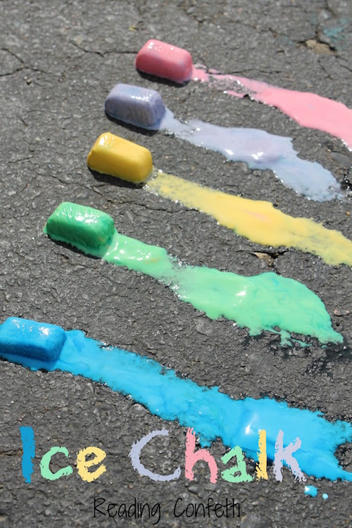 Summer ice activities: Ice Chalk by Reading Confetti