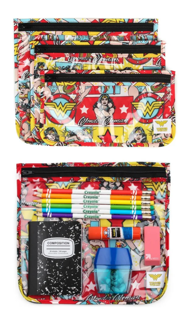 Bumkins wonder woman pencil case set for back to school | Cool Mom Picks Back to School Shopping Guide 2017