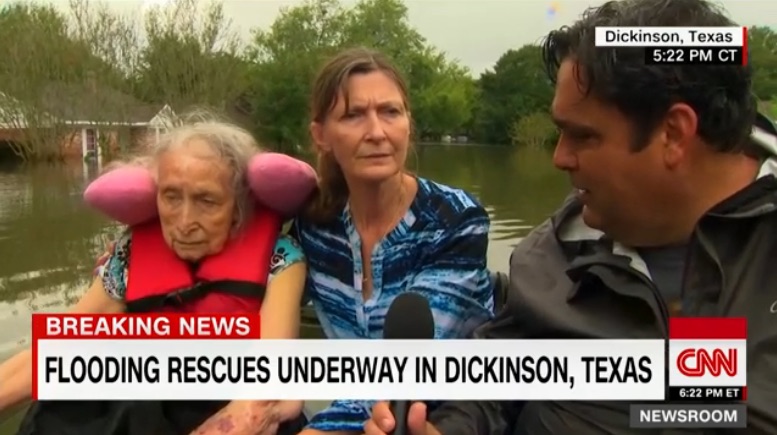 Journalists as heroes in Houston flooding: Ed Lavandera of CNN's dramatic rescue of an elderly family