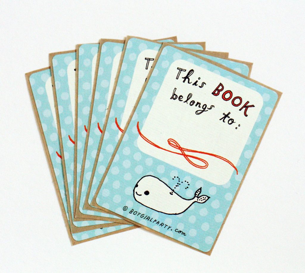 Cute whale bookplates from Boy Girl Party | Back to School Guide 2017