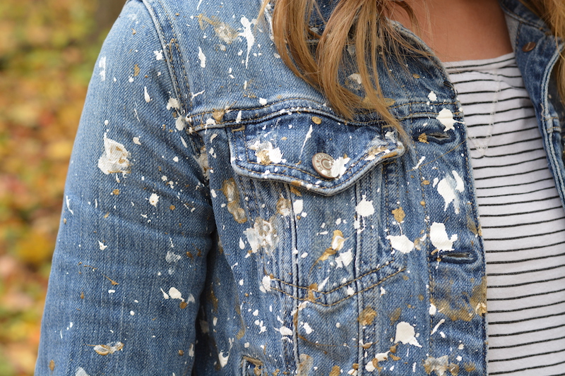 DIY customized denim jackets: Splatter Paint Denim Jacket by Nelle Creations