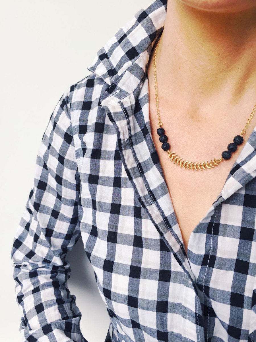 Essential Oil Jewelry: Herringbone Necklace at Lava Collection
