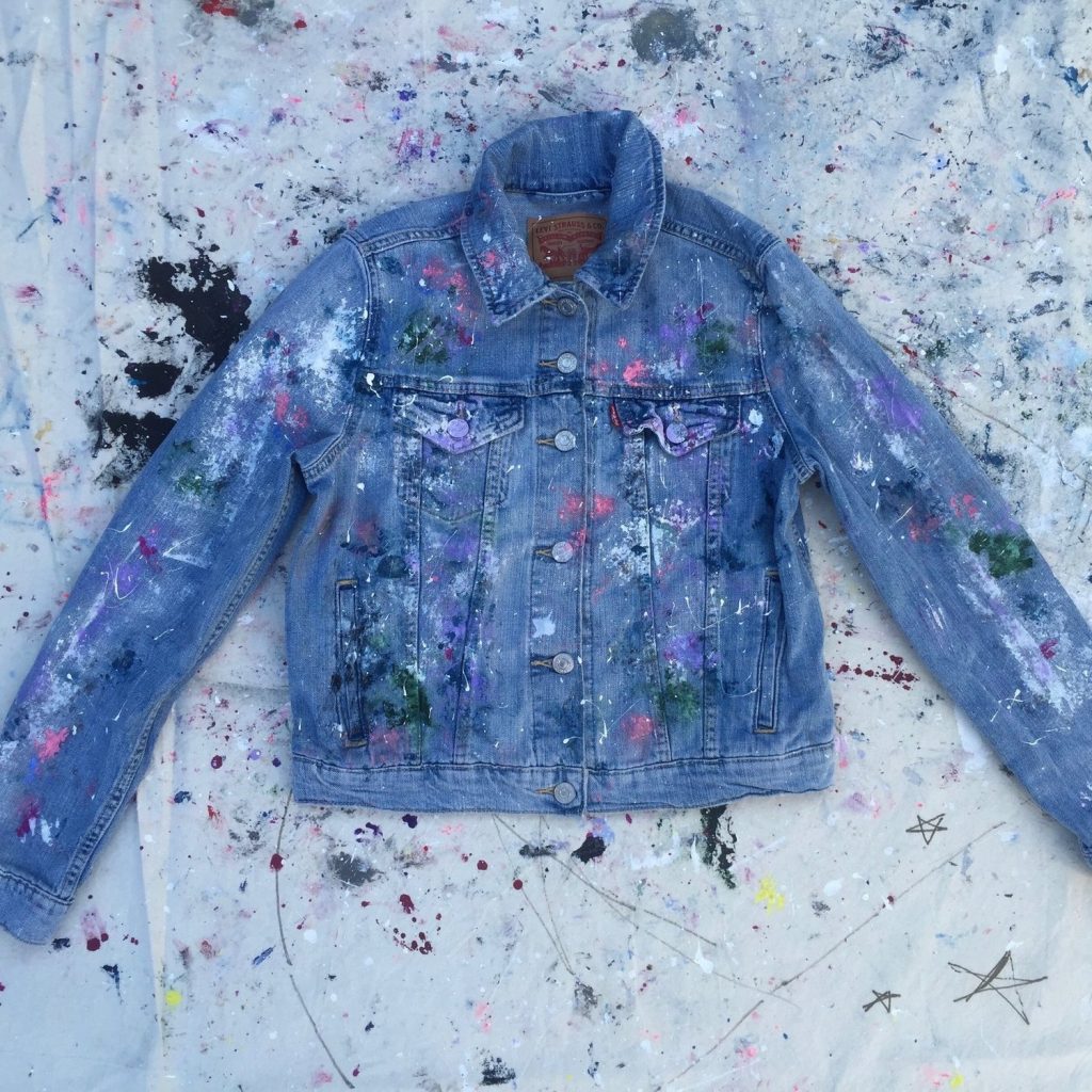 Levi's trucker splatter paint jacket by The Sasha Project raises money for Children's Hospital LA
