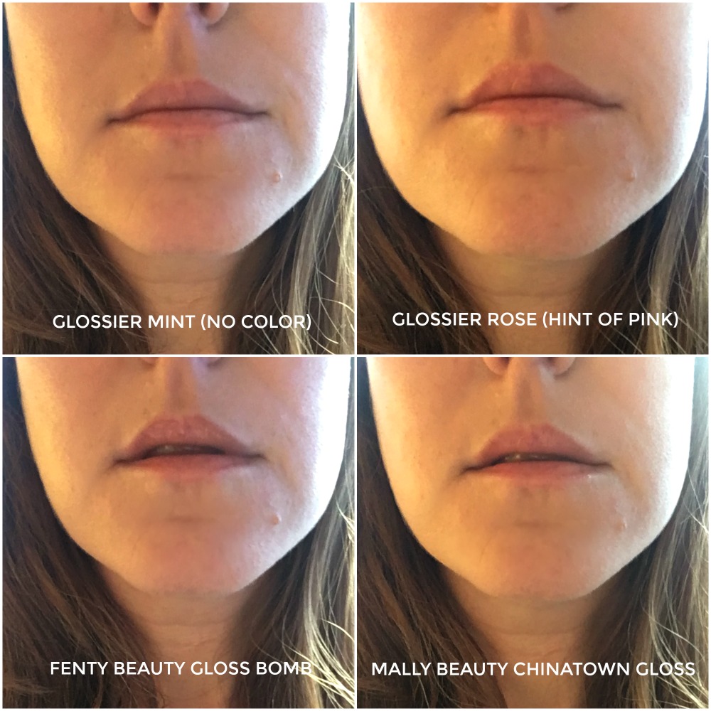 Lip gloss comparisons: Glossier vs Fenty Beauty vs Mally Beauty |  more details: Cool mom picks