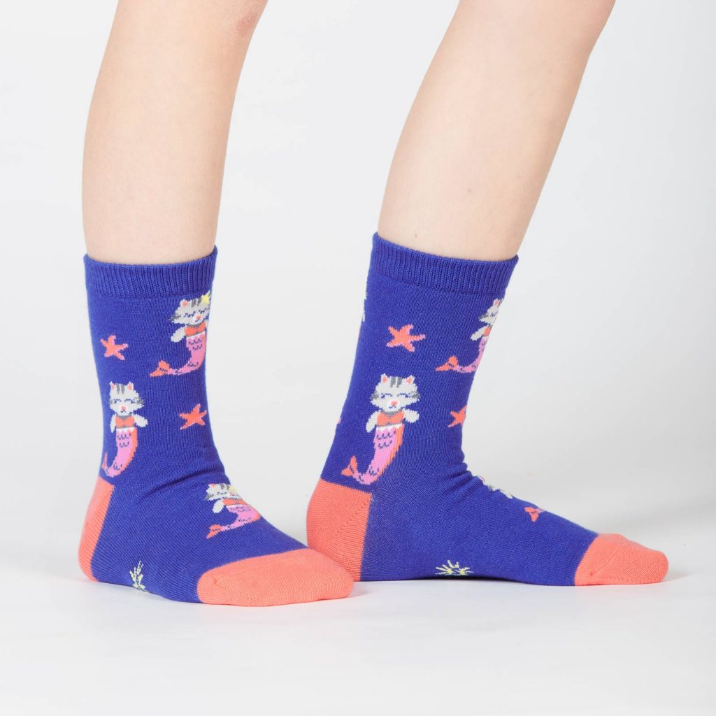 Best birthday gift ideas for preschoolers under $15: Cool socks from Sock it To Me. Purrmaids!