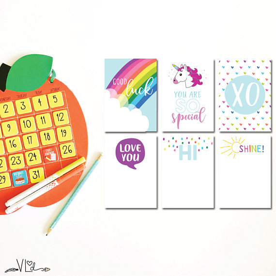 Back to school printables: Lunchbox Notes Printables | VonnLou Designs