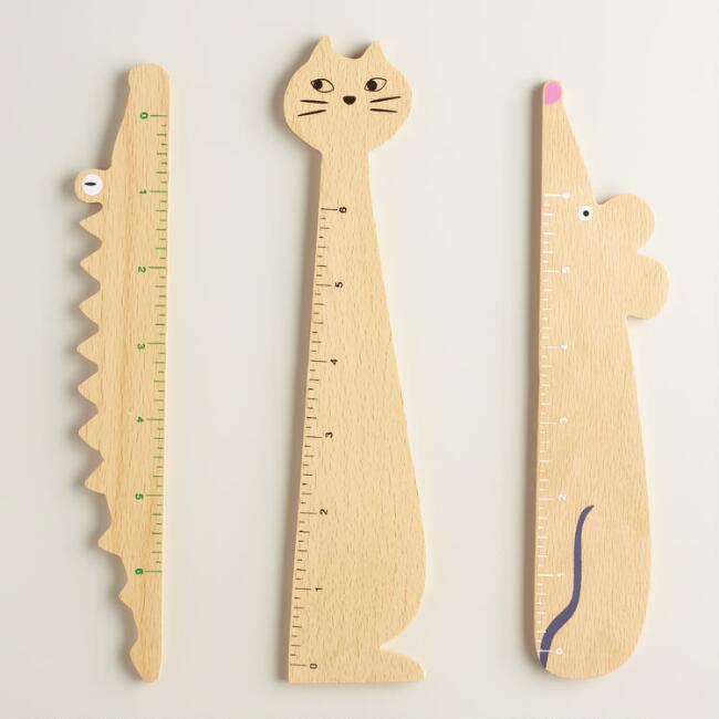 Wild animal set of wooden rulers | Cool Mom Picks back to school shopping 2017