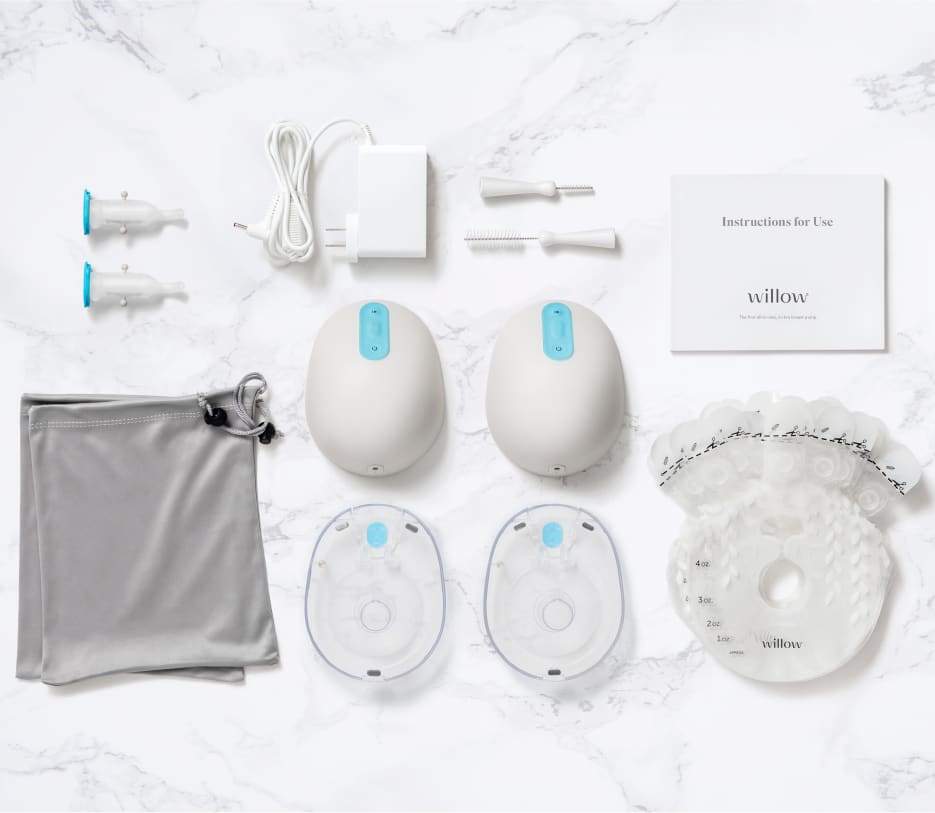 Cool new breast pumps: Willow Breast Pump has cups that fit inside your bra so you can wear it even when you're walking around!