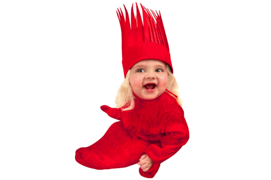 Hottest pop culture baby Halloween costumes: Lady Gaga red bunting