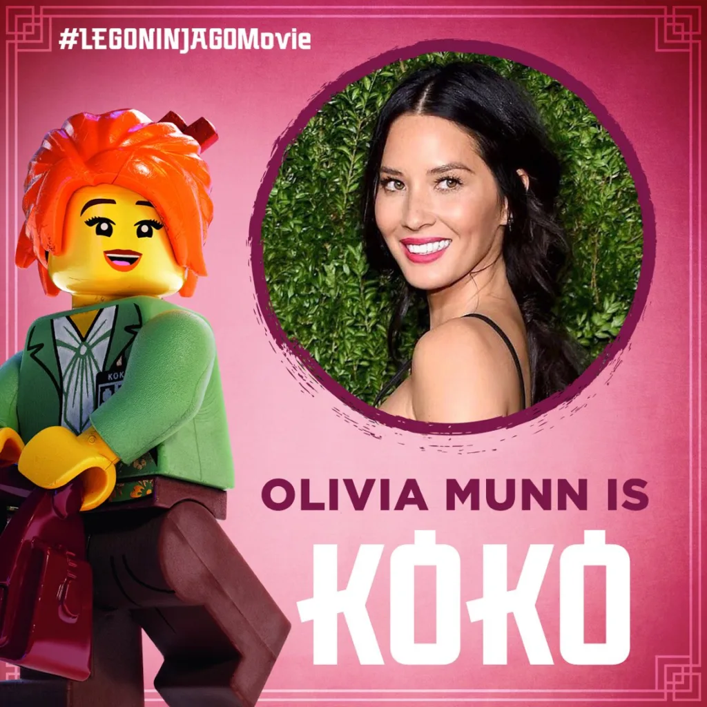Olivia Munn as Koko in the LEGO NINJAGO Movie Olivia Munn as Koko in the LEGO NINJAGO Movie