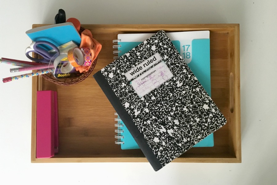 How to make a portable homework hub for kids: brilliant small space organizing solution instead of a lot of desks | cool mom picks