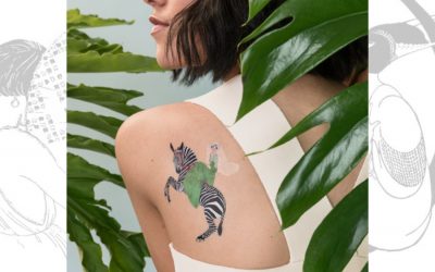 These vintage Vogue illustration tattoos are the cat’s pyjamas.