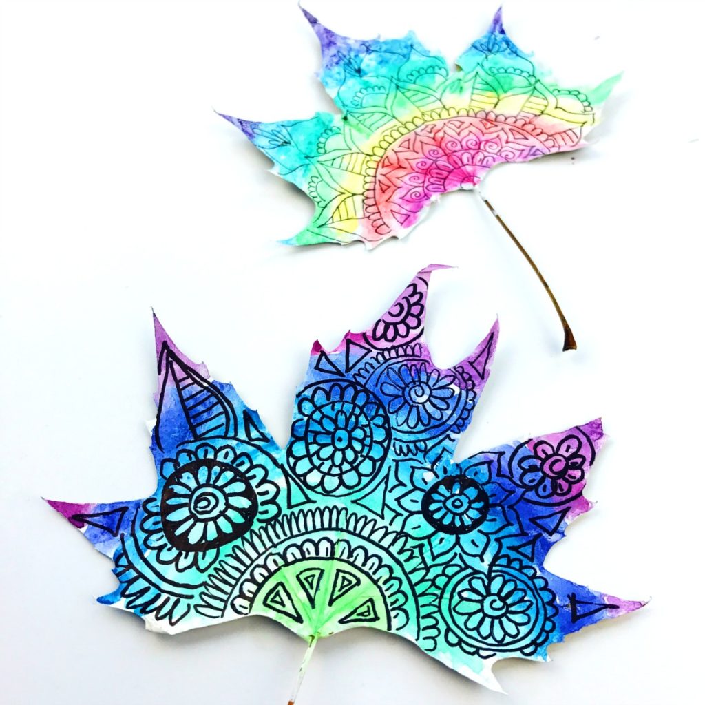 Kids crafts using fall leaves:  Watercolor Leaf Art | Color Made Happy