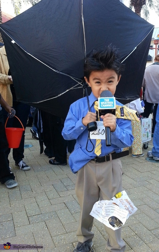 Easy, funny last-minute Halloween costumes for kids: This extreme weatherman costume at Costume Works is so simple but hilarious.