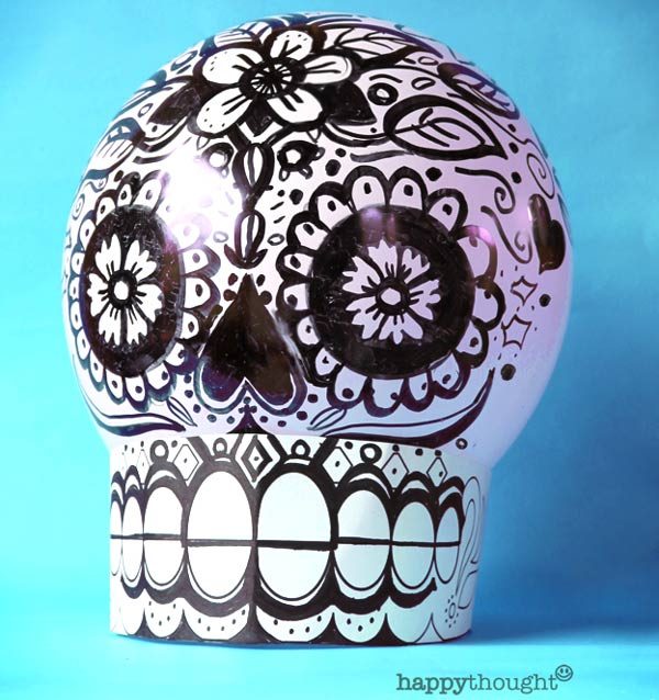 Oscars party ideas: Sugar Skull Balloon Craft by Happy Thought