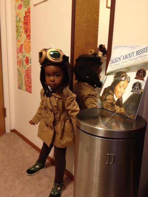 Strong girl Halloween costumes based on real heroes: Bessie Coleman from mom Camille, via Rad American Women A to Z