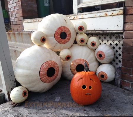 Creepiest Halloween pumpkins: Eyeball Pumpkins | Extreme Pumpkins