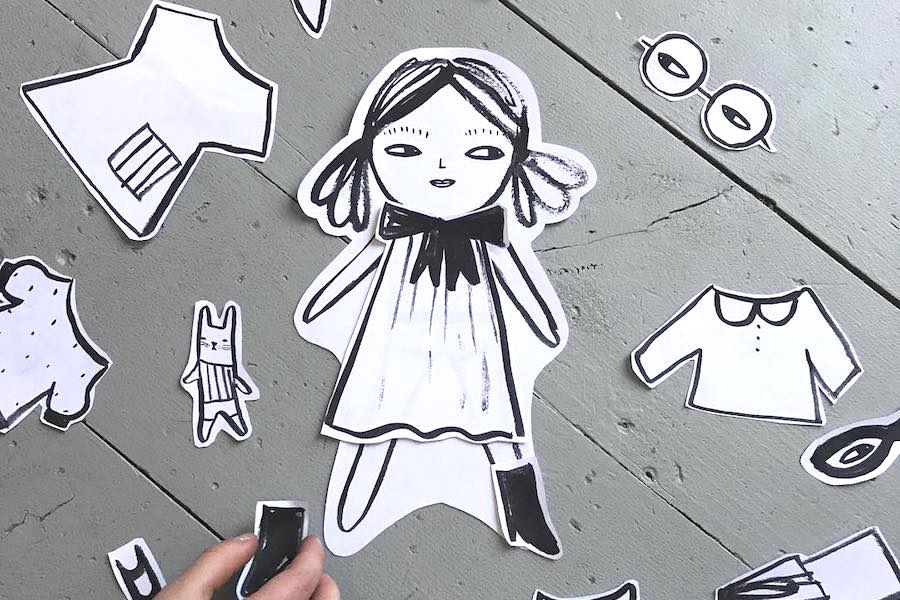 Color-your-own printable paper dolls that bring twice the creativity.