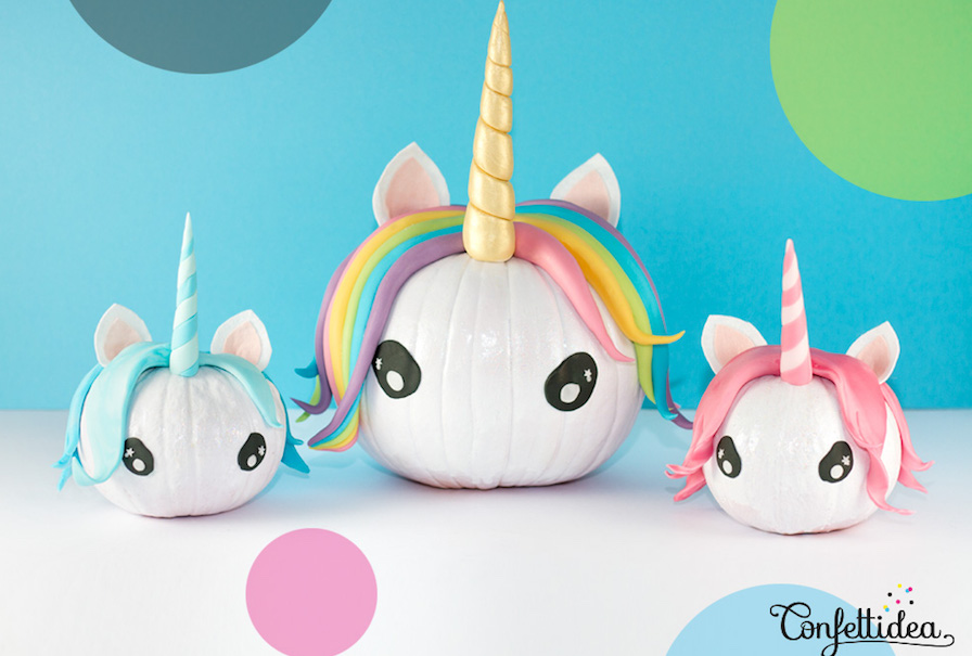 Unicorn pumpkins for Halloween