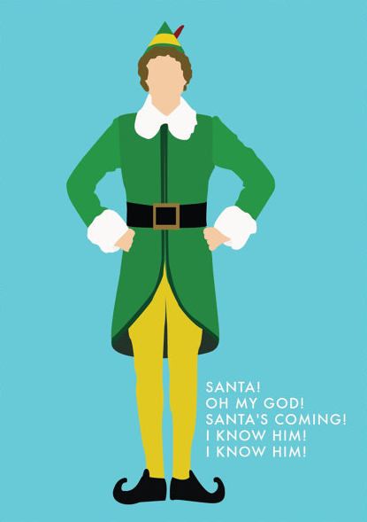 Christmas movie-inspired holiday cards from The Lassoed Moon: Elf!