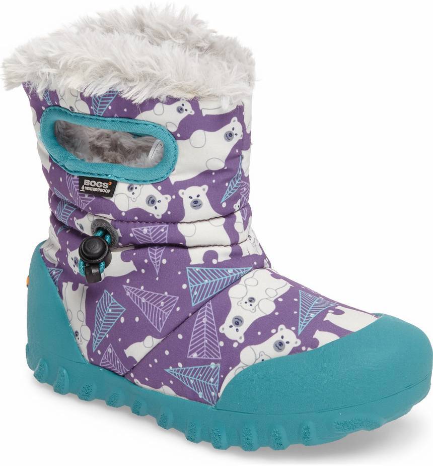 Colorful snow boots for kids: Polar bear print by BOGS