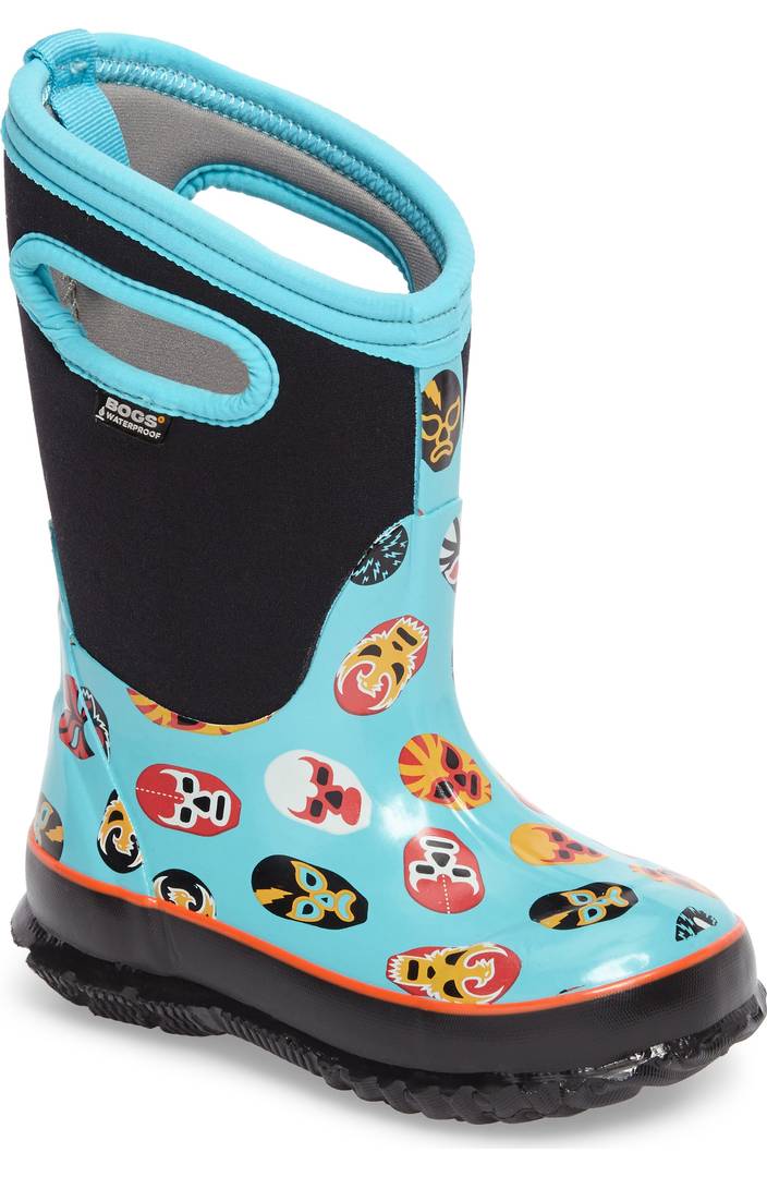 Colorful snow boots for kids: Luchador masks by BOGS