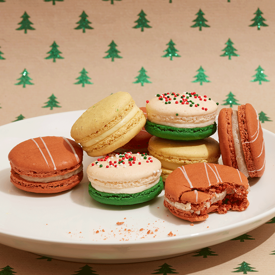 Dana's Bakery gourmet macarons has amazing holiday flavors like gingerbread man, sugar cookie and eggnog