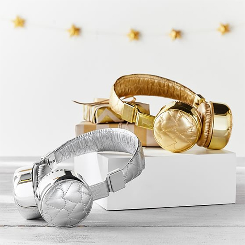 Metallic quilted headphones : Glam gifts for a female BFF