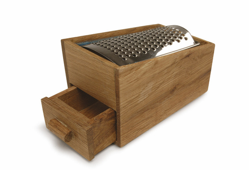 sagamore oak and stainleess steel cheese grater box