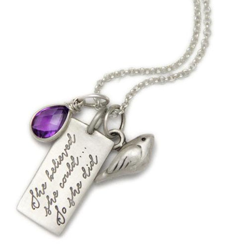 Cool feminist gifts: She Believed She Could… Sterling Charm by Heart & Stone Jewelry