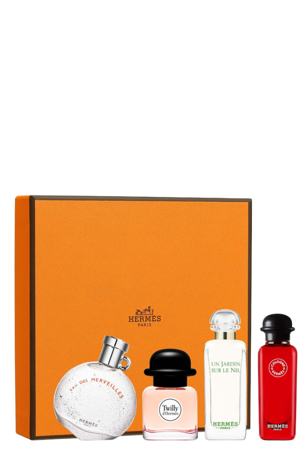 Beauty gifts: Hermes mini fragrance discovery set is a terrific price for some of the top designer fragrances. 