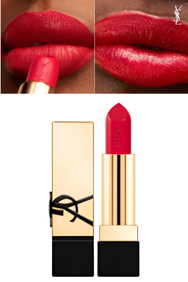 YSL makes the perfect red lipstick in their Rouge Purple Satin Lipstick with Ceramides: Perfect holiday gift for a woman who needs a night out on the town