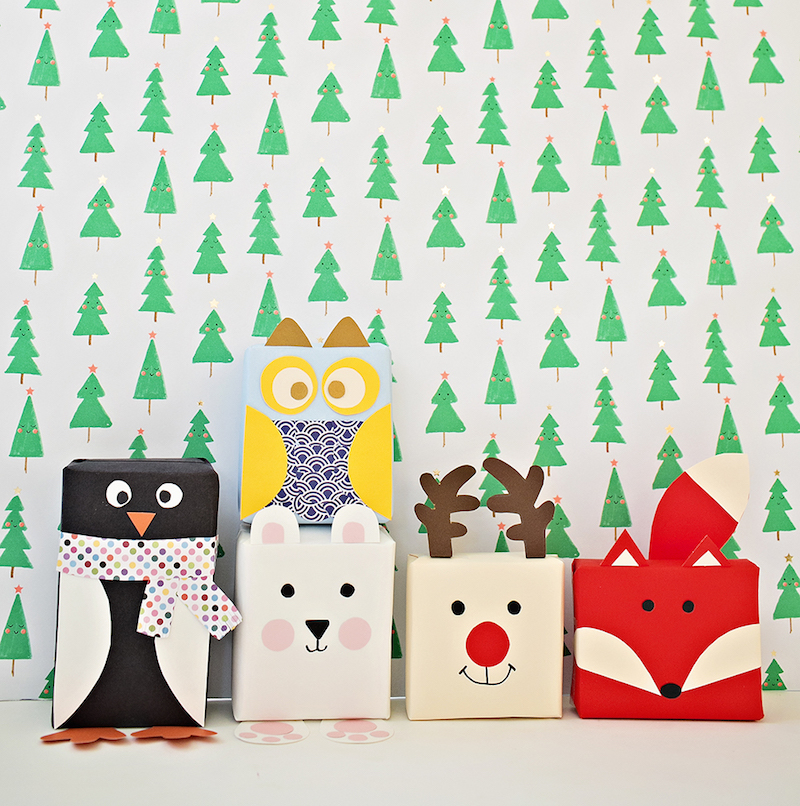 Creative holiday gift wrapping ideas: Animal Gift Wrap by Hello Wonderful
